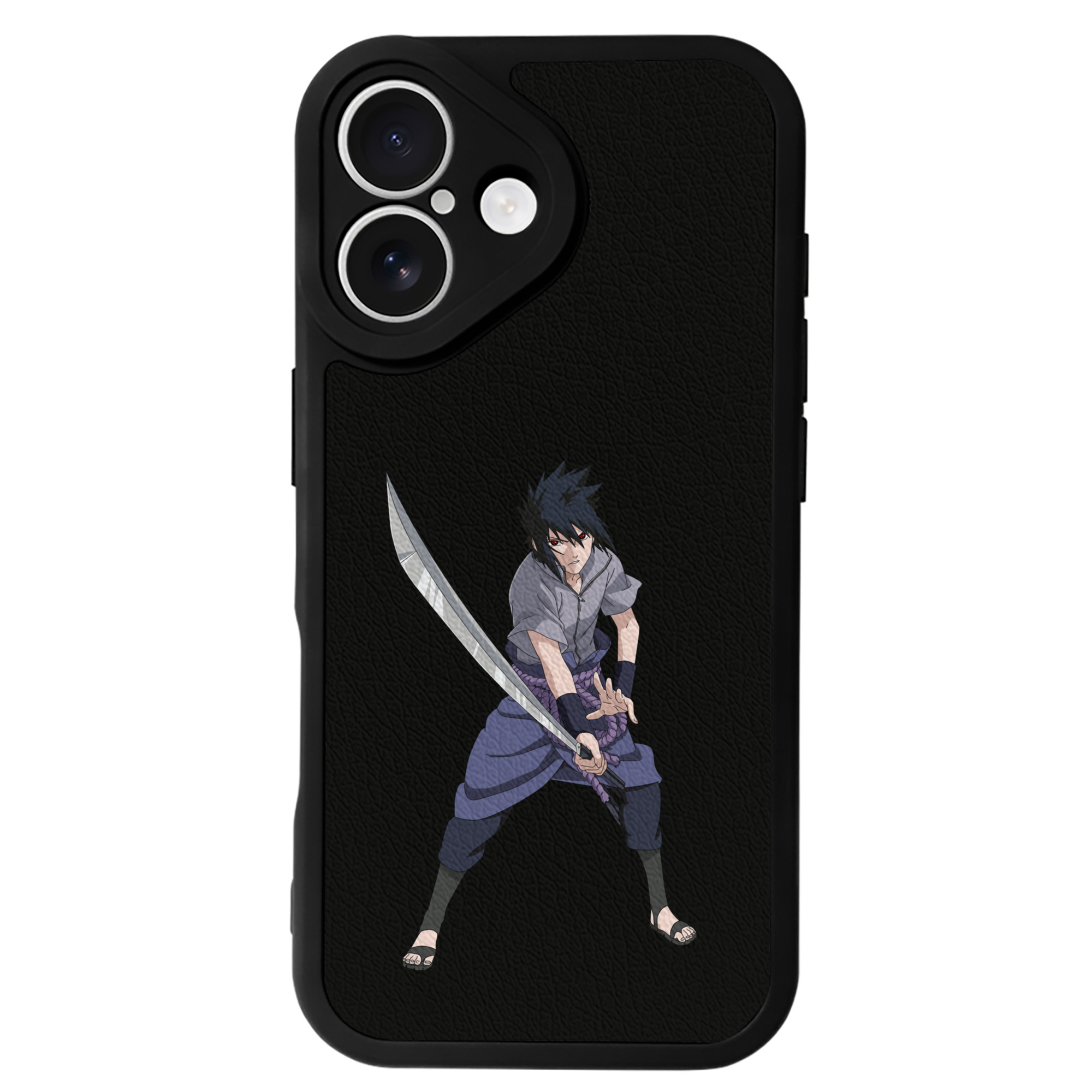 （画像用） NARUTO -ナルト- うちは サスケ Uchiha Sasuke 【iPhone 16シリーズ対応】シリコンスマホケース（レザー調） 材質：シリコン